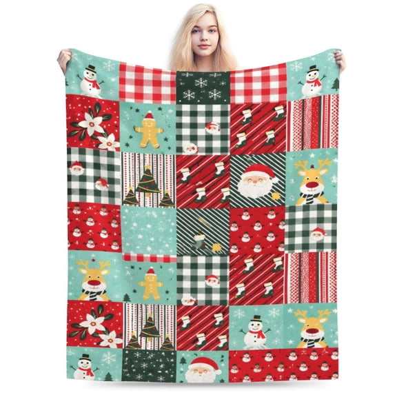 Cozy Christmas Blanket - Flannel Throw Size for Home Decoration - Ultra Soft 50x40