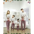 thumbnail image 6 of GRNSHTS Matching Family Pajamas Sets Christmas Matching Holiday Pjs Letter Print Top and Plaid Pants Sleepwear, 6 of 12