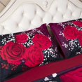 thumbnail image 4 of 3d Black and Red Roses Comforter Set Full Size for Couples Girls Wedding Bedding Lightweight Blanket Pillow Shams Women Home Decor, 4 of 4