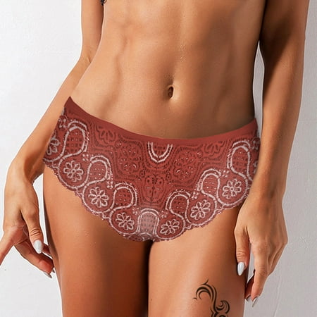 

Lopecy-Sta Women Sexy Lace Underwear Lingerie Thongs Panties Ladies Hollow Out Underwear Savings Clearance Womens Underwear Period Underwear for Women Orange