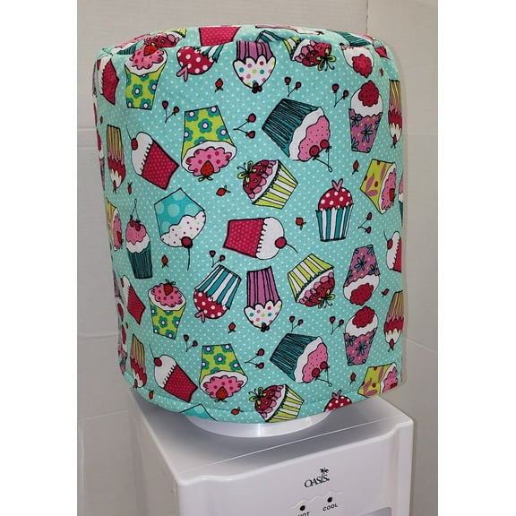 Teal Cupcakes Water Bottle Cover by Penny's Needful Things (5 Gallon Cover)(Down Spout)