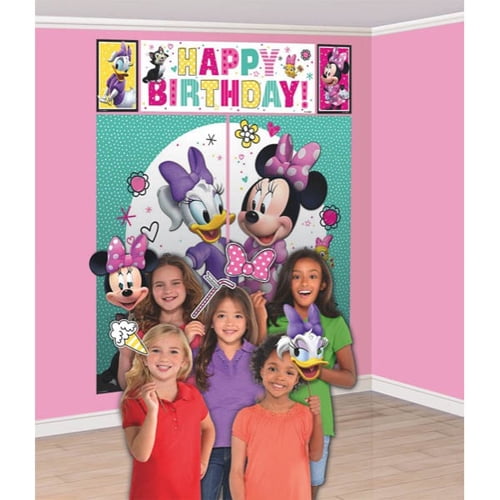 17pc MINNIE MOUSE & DAISY WALL BANNER DECORATING KIT ~ Birthday Party Supplies 