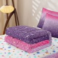 thumbnail image 5 of Erosebridal Ombre Stars Glitter Zipper Twin Comforter Sets with Fitted Sheet and 2 Pillowcases,Pink Purple Gradient Sparkle Print Zipper Bedding Set For Girls,Colorful Stars Reversible,4pcs, 5 of 7