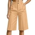 thumbnail image 5 of jjayotai Shorts for Women High Waist Pleated Shorts Wide Leg Loose Fitted Striped Short Summer Business Casual Shorts with Pockets, 5 of 6