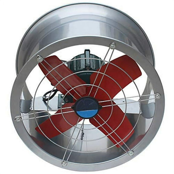 INTBUYING 20" Industrial Exhaust Explosion-proof Axial Fan Cylinder Pipe Fan Wall Mounted Ventilator Draft Fan Inatke Fan for Dedusting and Ventilating 220V