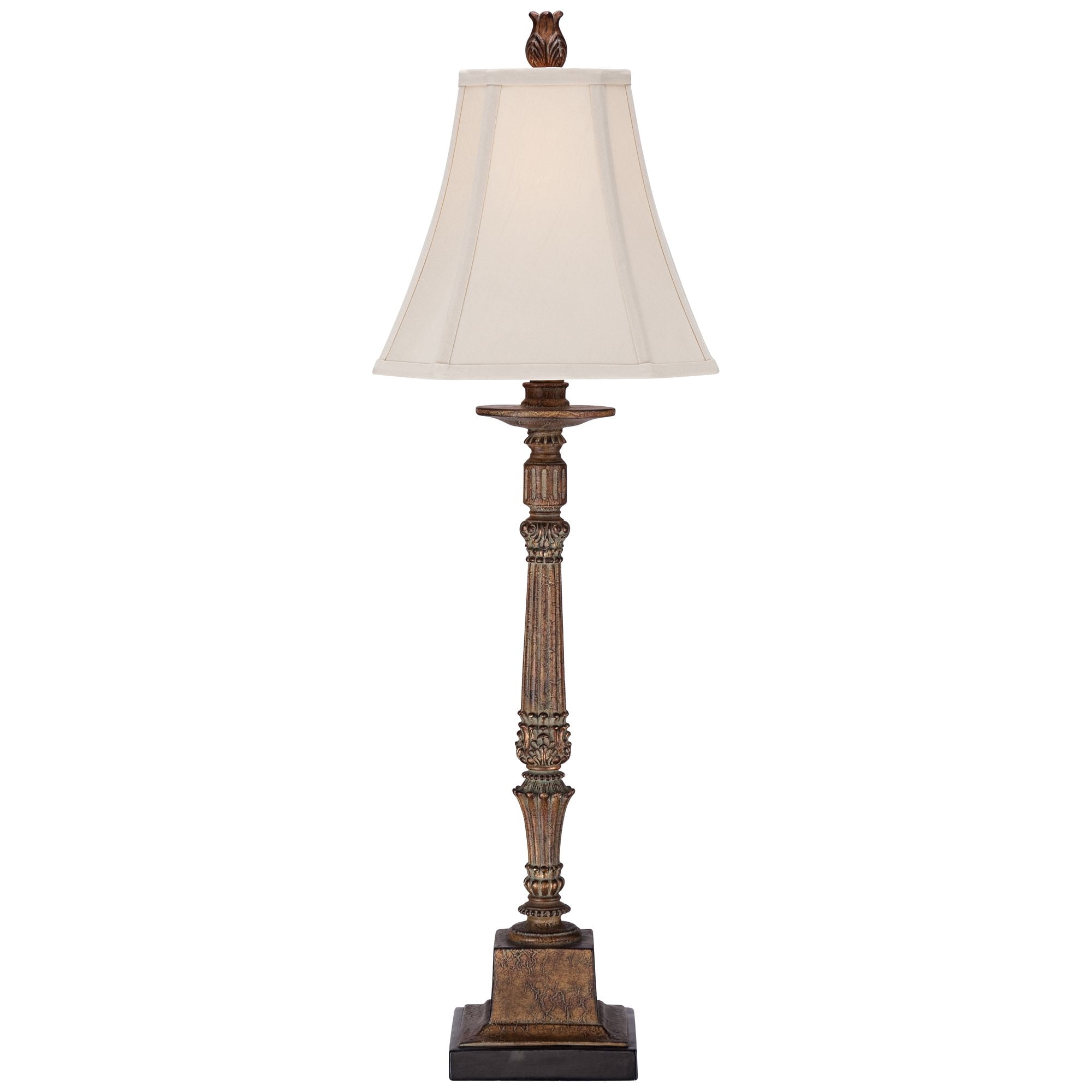 Regency Hill Thornewood 35 1/2" Tall Large Traditional End Table Lamp Brown Single Beige Shade Console Living Room Bedroom Bedside