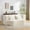 White 3, variant on Living Room Sofas Queen Size Modern White Floor Sofa with 4 Pillows, Plush Fabric Futon Sofa Couch, High-Density Foam Folding Mattress for Living Room,Guest, Bedroom,No Assembly Required,Comfortable