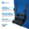 thumbnail image 3 of 3 Signature Spa Step Confer Plastics with Curved Handrails, Black, 36 Inch, 3 of 8