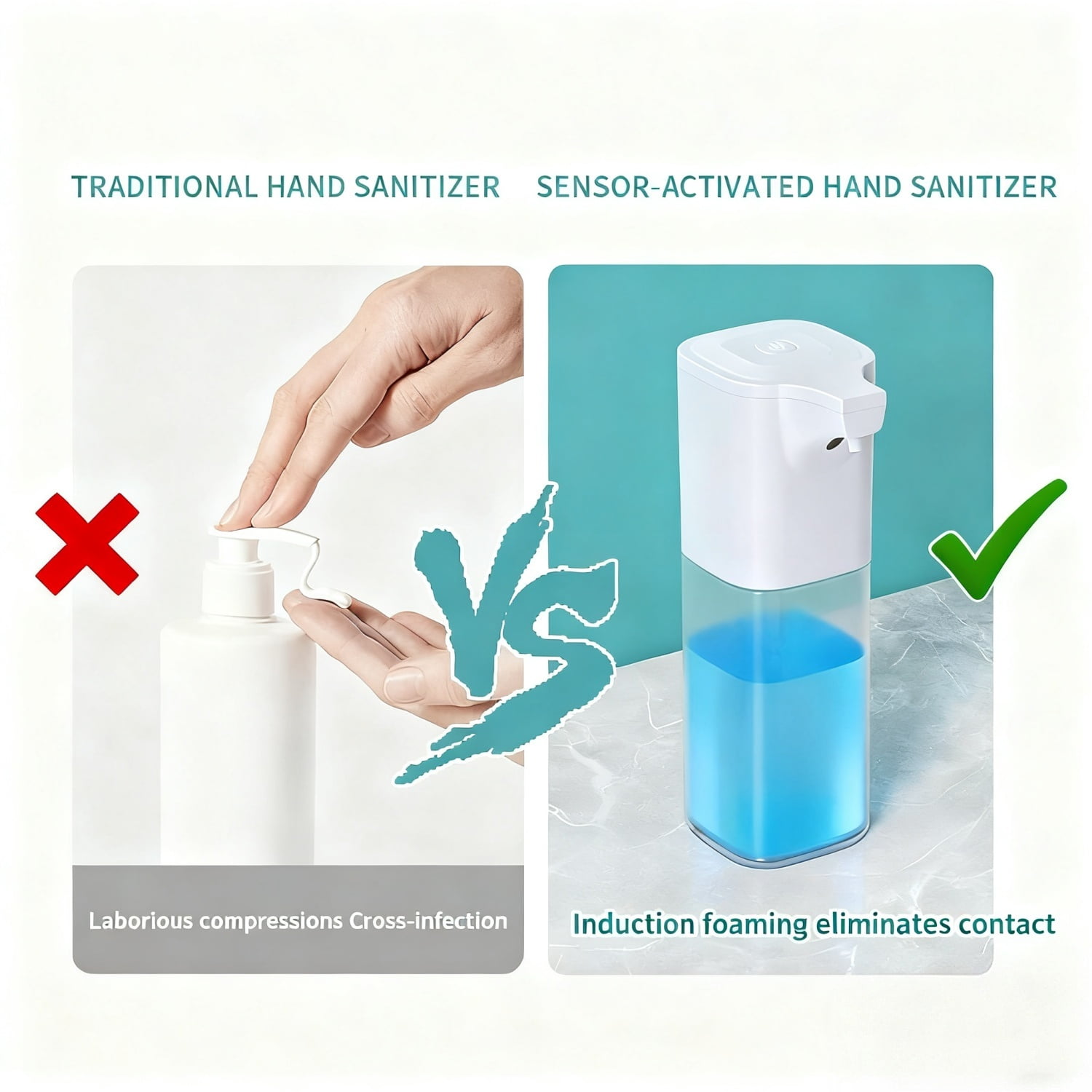 Rechargeable Automatic Sensor Liquid Soap Dispenser,350ML 12 oz Touchless Hand Sanitizer Dispenser with 4 Foam Levels, Long Battery Life,Wall Mount for Kitchen & Bathroom