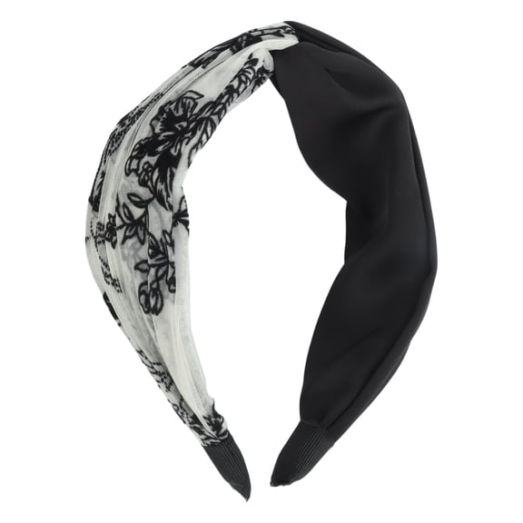 Unique Bargains 1 Pc Wide Tie Mesh Headbands for Women Black