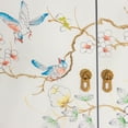 thumbnail image 6 of Oriental Furniture White Lacquer Cabinet with Bird and Flowe Hand-Painted, White, 6 of 7