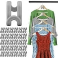 thumbnail image 2 of Spencer 30PCS Clothes Hanger Connector Hooks, Mini Cascading Hanger Hooks for Velvet Huggable Hangers, Wooden Hangers, Heavy Duty Space Saving for Closet (Gray), 2 of 8