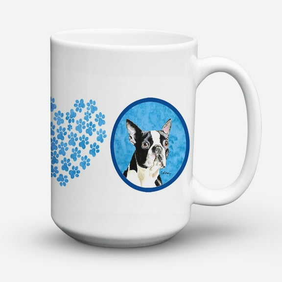 Carolines Treasures SC9140BU-CM15 Blue Boston Terrier Coffee Mug 15 oz 15 ounce multicolor
