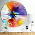 thumbnail image 3 of Designart 'Creative Flower in Multiple Colors' Metal Wall Clock, 3 of 3