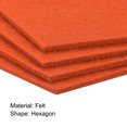 thumbnail image 4 of Uxcell Felt Coasters, Hexagonal Absorbent Pad Coaster for Drink Cup Pot Bowl Vase, Orange 4 Pack, 4 of 5