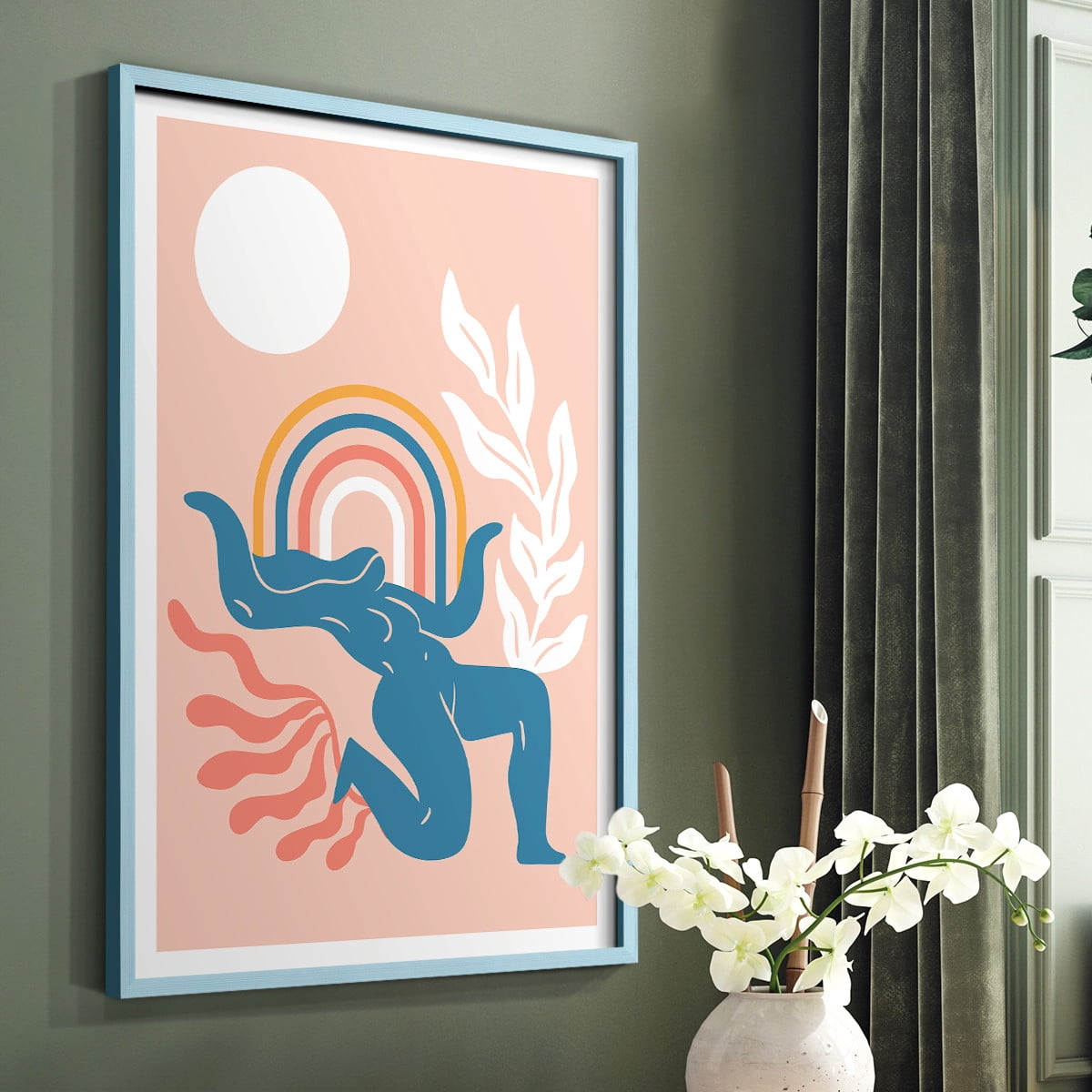 Matisse CCCXIX in Blue Solid Wood 22 x 28 Framed Print