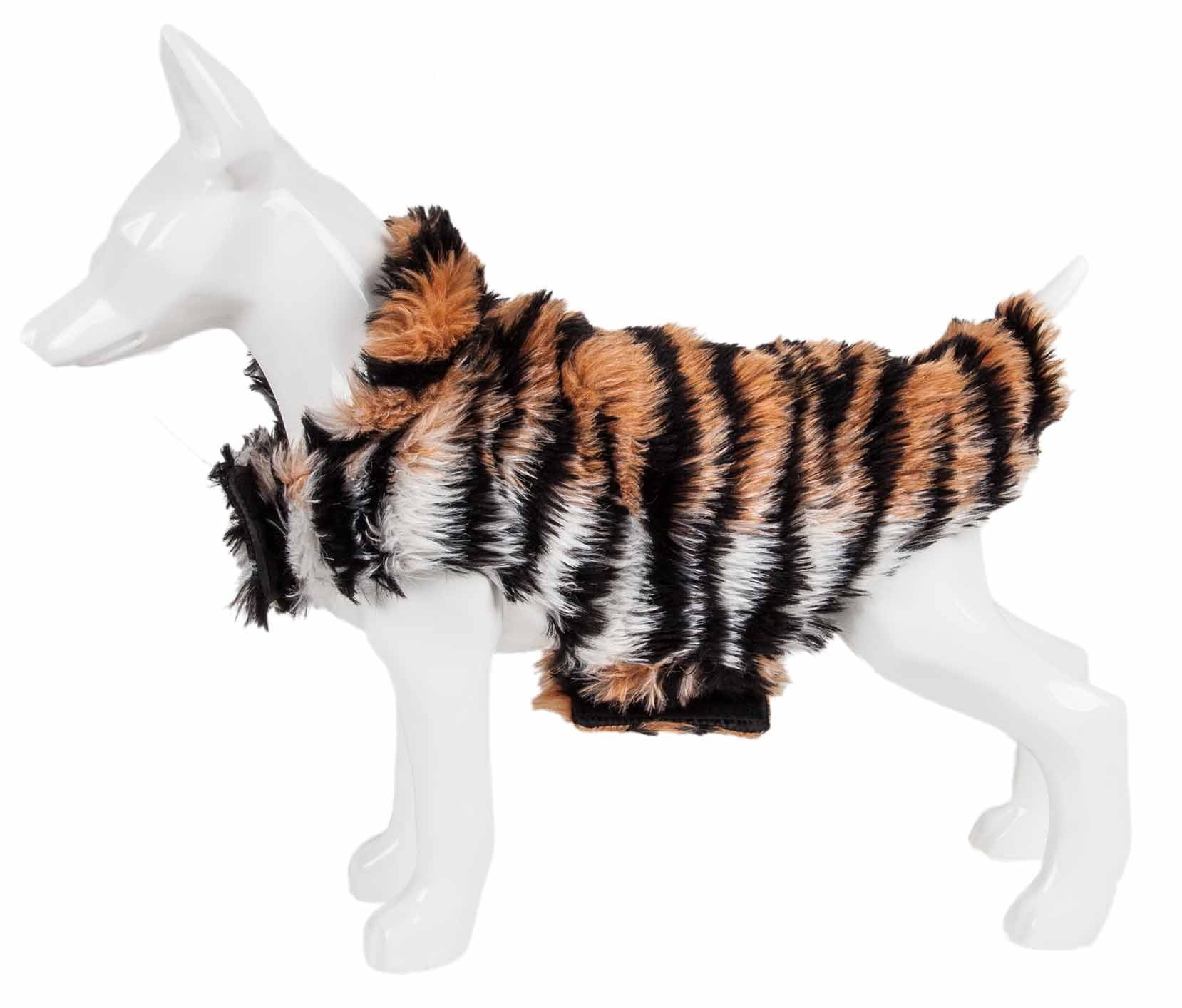 Pet Life ® Luxe 'Tigerbone' Tiger-Patterned Mink Fashion Fur Dog Jacket