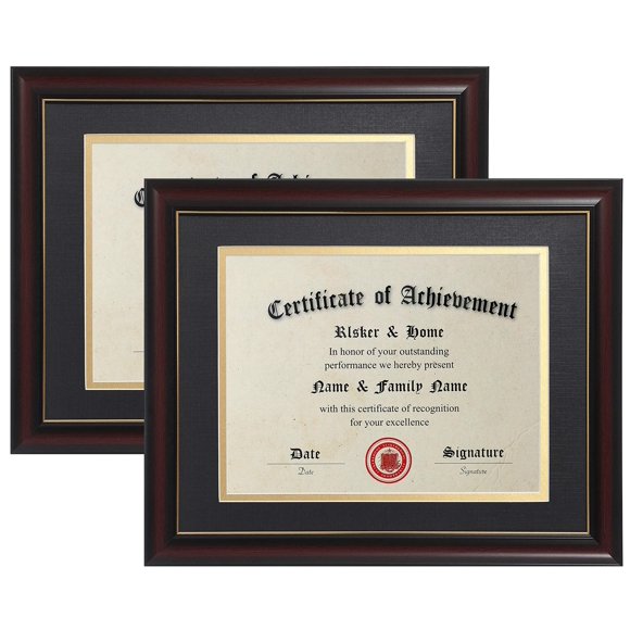 Marco para diplomas ELSKER&HOME, madera de cerezo clásico, 21 x 29,7 cm, paquete de 2