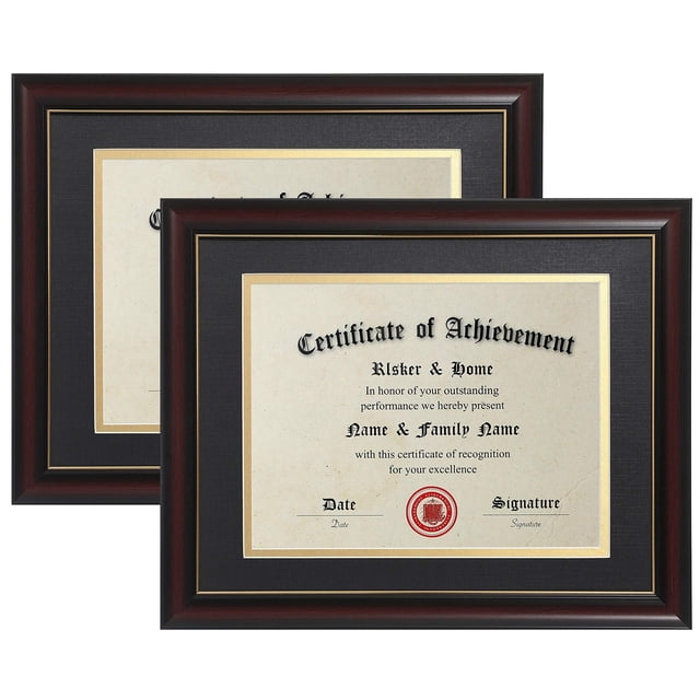 Marco para diplomas ELSKER&HOME, madera de cerezo clásico, 21 x 29,7 cm, paquete de 2