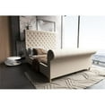thumbnail image 2 of Manhattan Comfort Empire Fabric Upholstered Full Bed Frame in Cream, 2 of 8