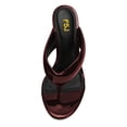 thumbnail image 2 of FSJ Women Round Open Toe Thong Stiletto Mule Sandals High Heel Slip On Flip Flops Comfortable Summer Shoes Size 9.5 Dark Red, 2 of 4