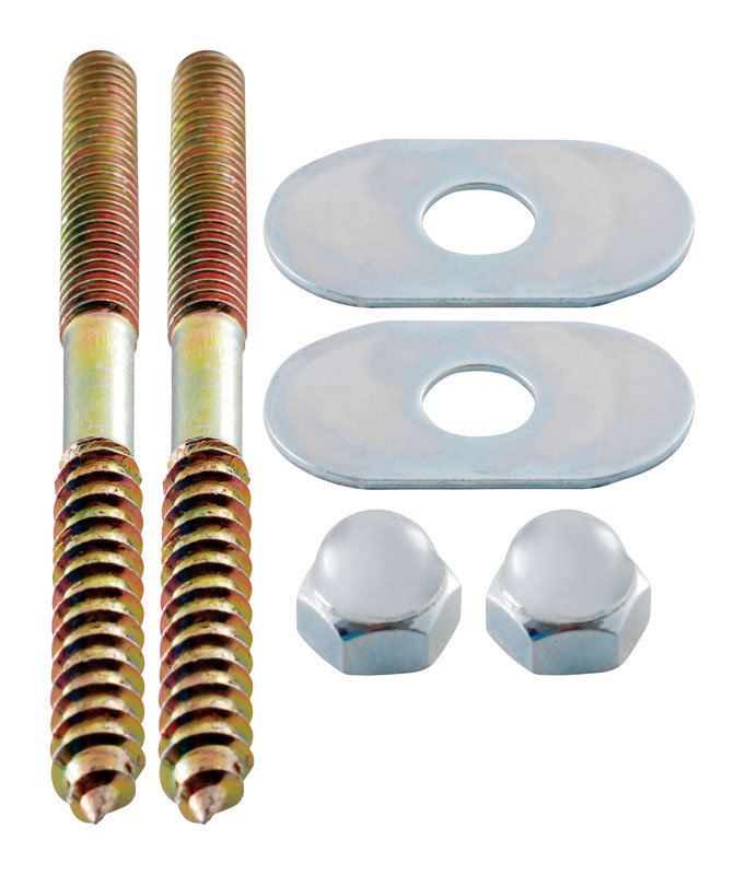 LDR Toilet Screw Set Brass Plated Steel For 1/4 in. x 31/2 in