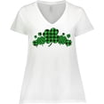 thumbnail image 3 of Inktastic St. Patrick's Day Clovers in Plaid Women's Plus Size V-Neck T-Shirt, 3 of 5