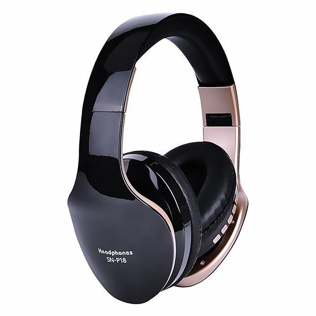 Auriculares Auriculares inalámbricos Manos libres plegables Conducción deportiva Auriculares para juegos compatibles con Bluetooth, Negro Inevent EL000567-02B