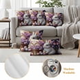 thumbnail image 6 of Easter Bunny Eggs Pillow Covers 2 Pack Spring Flowers Pillowcase Waterproof Outdoor Throw Pillow Cover for Patio Garden Square Cushion 18”x18”, 6 of 9