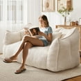 thumbnail image 5 of Aukfa Cloud Comfy Sofa, 24.4" Deep Seat Loveseat Couch for Living Room, No Assemble,Chenille,Beige, 5 of 8