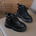 thumbnail image 6 of Quealent Baby Work Boots Autumn Fashion Leather Lace-Up Boots Soft Flat Ankle Snow Boots Black for Size 5, 6 of 7