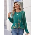 thumbnail image 5 of Zeagoo Womens Long Sleeve T-shirts Casual Fall Tunic Tops Work Fashion Cute Sweaters Button Design, 5 of 6