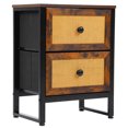 thumbnail image 5 of 2-Drawer Dresser, Bedside Cabinet, Rattan Woven Chest of Drawers for Bedroom, Living Room, Hallways, Entryways, Bedside Table, Heavy Duty End Side Table, Nightstand Storage Unit, 5 of 7