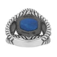 thumbnail image 6 of Sterling Silver Denim Lapis Concha Flower Ring, Sizes 5 to 10, 6 of 11