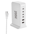 thumbnail image 2 of GANNECT 200W USB C GaN Charger - 6-Port Fast Charging Station for Laptops, Phones, Tablets, 2 of 7