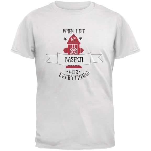 Funny When I Die Basenji White Adult T-Shirt - Large