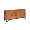 thumbnail image 3 of Taran Designs Mason 4-door Geometric Pattern Solid Wood Sideboard in Brown, 3 of 10