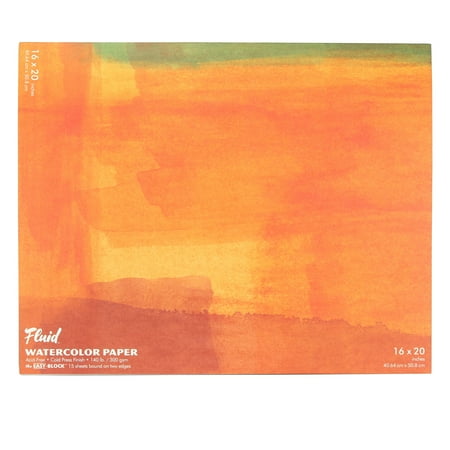 UPC: 0696844816206 | Global Art Fluid Watercolor Paper Block  Cold-Press  16in x 20in 15 Sheets/Pad