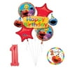Sesame Street Elmo and Friends 1st Birthday Supplies Decorations Balloon Set.