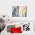 thumbnail image 4 of Gukieu The Cat Looks in the Mirror Print Canvas Decorative Hanging Painting, Waterproof Art Wall Decoration with Frame, Suitable for Living Room, Bedroom, 4 of 6