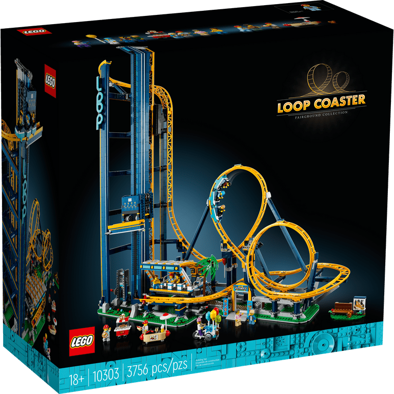 LEGO Icons Loop Coaster Set 10303 Model Building Kit for Adults Amusement Park Funfair Track with Passenger Train Great Gift Idea