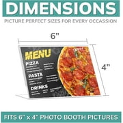Photo Booth Frames 6x4 Acrylic Picture Frame, Horizontal Slanted Display Stand for Tabletop QR Code or Sign (24-Pack) plastic photo frame
