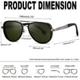 thumbnail image 5 of KANASTAL Polarized Sunglasses Men Women Metal Frame UV400 Sun Glasses,  Classic Adjustable Spring Hinges Double Bridge Aviation Deep Green Lens, 5 of 7