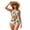 Abstract Leaf Geometric Print, variant on High Waisted Women High Waisted Bikini Sets for Beach Drawstring Retro Two Piece Bikini Bottom, Camo Pattern