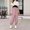 thumbnail image 2 of Mercatoo Toddler Kids Cotton Linen Harem Pants Baby Boys Girls Elastic Long Casual Loose Joggers Bloome𝐫s Summer Cute Baggy Pants, 2 of 6
