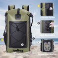 thumbnail image 2 of Mochila impermeable Iculbag Dry Bag 30 L con tapa enrollable, color verde, 2 of 6