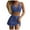 Dark Blue, variant on NOLDARES Swimsuit Set Summer 2 Piece Bikini Beach Swimwear Cover Up Set Halter Neck Hollow Out Solid Bathing Suits(Red,XL)