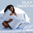 thumbnail image 3 of MR&HM Satin Pillow Case, 20x36 King Size Satin Pillowcase Set of 2, 2 Pack Satin Silky Pillowcase for Hair and Skin, 20x36, Light Blue, 3 of 7