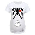 thumbnail image 3 of Pregnancy Announcement Halloween Tshirts Women 2025 Short Sleeve Crewneck Maternity Skeleton Halloween Shirts for Women, 3 of 5