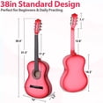 thumbnail image 3 of ZENY 38" Acoustic Guitar for Beginners, Student Starter Kit with Gig Bag, Strap, Tuner & Picks -Pink, 3 of 11